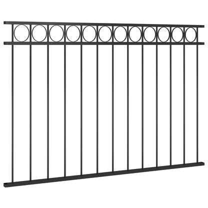Zaunelement Stahl 1,7 x 1 m Schwarz