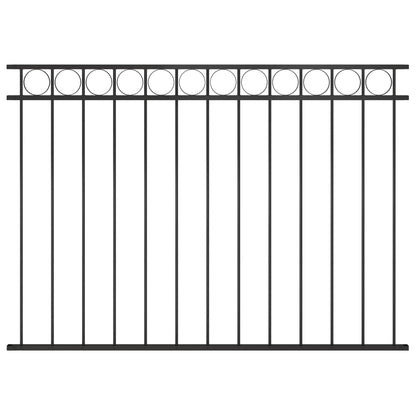 Zaunelement Stahl 1,7x1,2 m Schwarz
