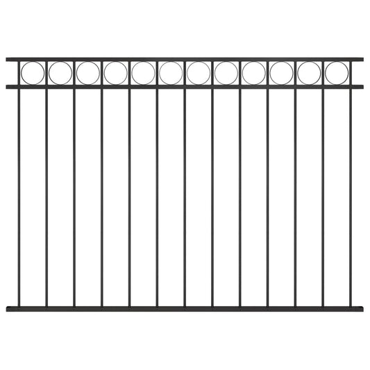 Zaunelement Stahl 1,7x1,2 m Schwarz