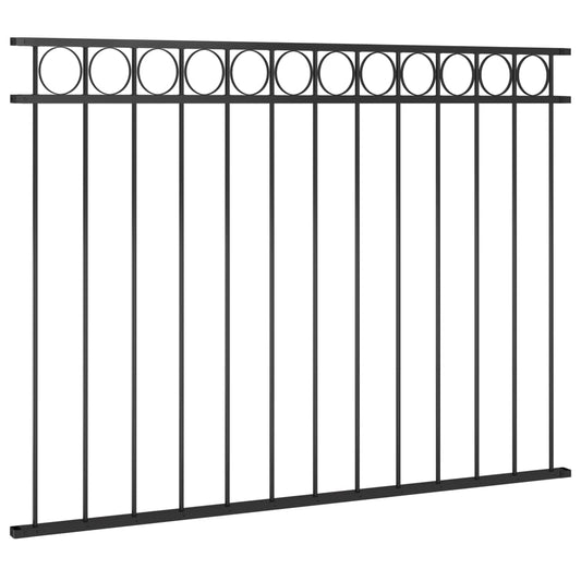 Zaunelement Stahl 1,7x1,2 m Schwarz
