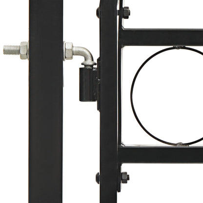 Hegnslåge Dobbeltfløjet Buet Top Stål 300x175 cm Sort