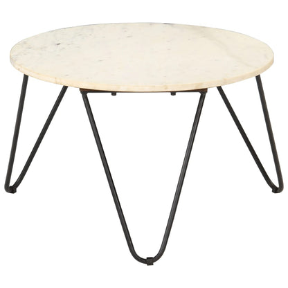 Couchtisch Weiß 65x65x42 cm Echtstein in Marmoroptik