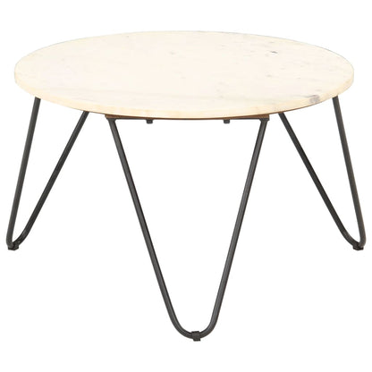 Couchtisch Weiß 65x65x42 cm Echtstein in Marmoroptik