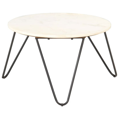 Couchtisch Weiß 65x65x42 cm Echtstein in Marmoroptik