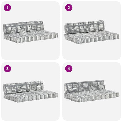 Palettensofa-Auflage Grau Stoff Patchwork