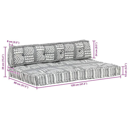 Palettensofa-Auflage Grau Stoff Patchwork