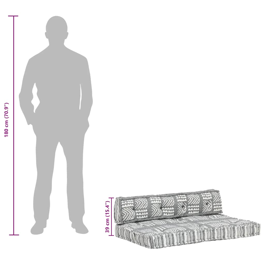 Palettensofa-Auflage Grau Stoff Patchwork