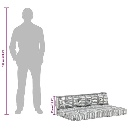 Palettensofa-Auflage Grau Stoff Patchwork