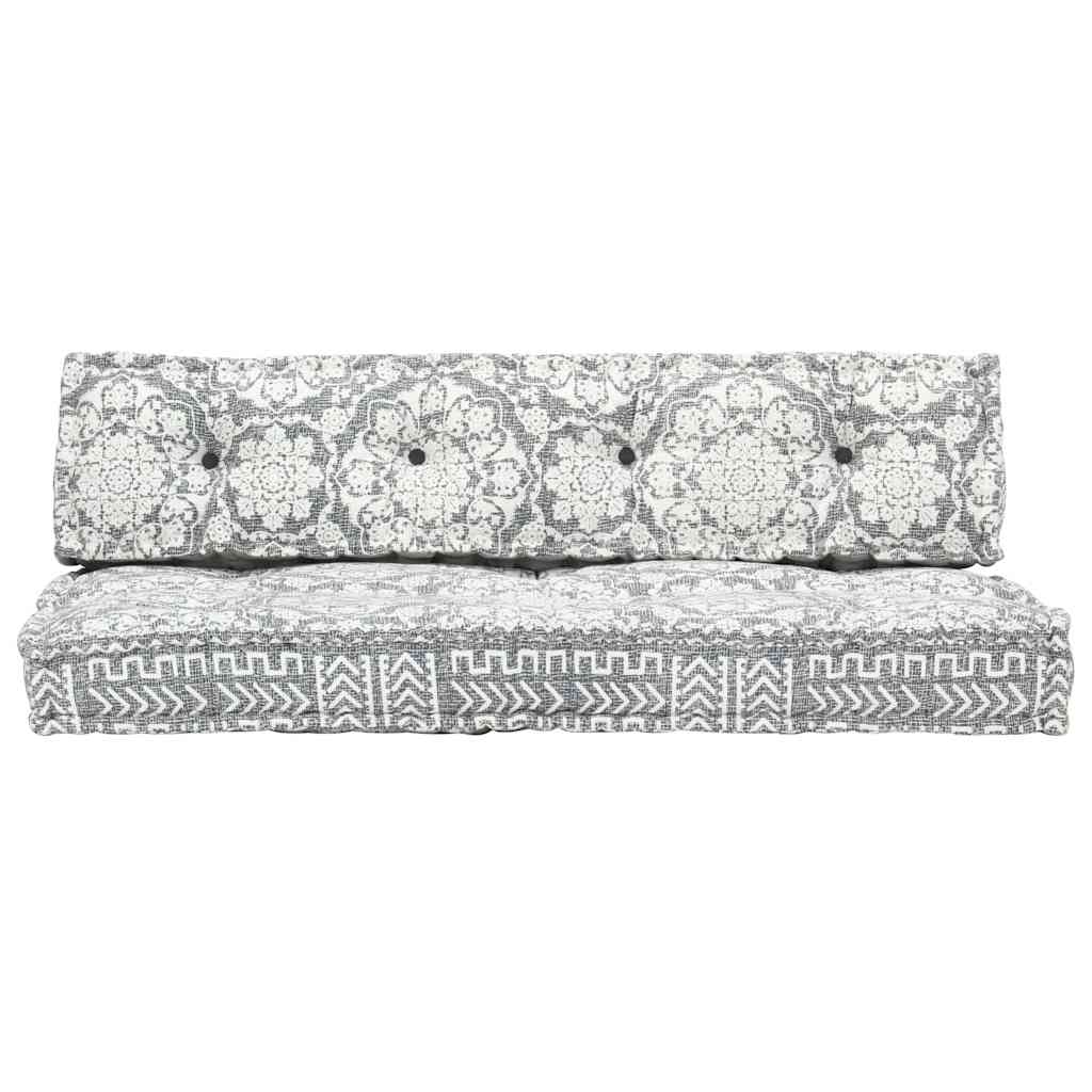 Palettensofa-Auflage Hellgrau Stoff Patchwork