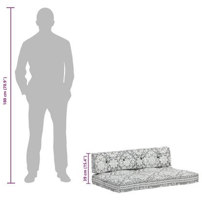 Palettensofa-Auflage Hellgrau Stoff Patchwork