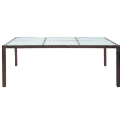 Garten-Esstisch Braun 200x150x74 cm Poly Rattan