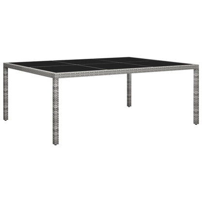 Garten-Esstisch Grau 200x150x74 cm Poly Rattan