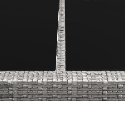 Garten-Esstisch Grau 200x150x74 cm Poly Rattan