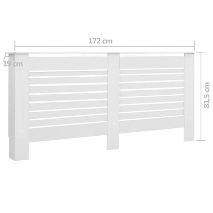 Heizkörperverkleidungen 2 Stk. Weiß 172×19×81,5 cm MDF