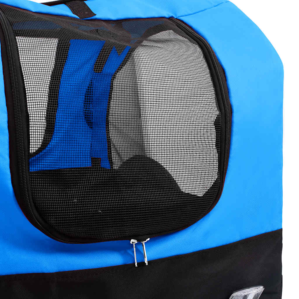 2-in-1 Fahrradanhänger für Hunde und Buggy Blau und Schwarz