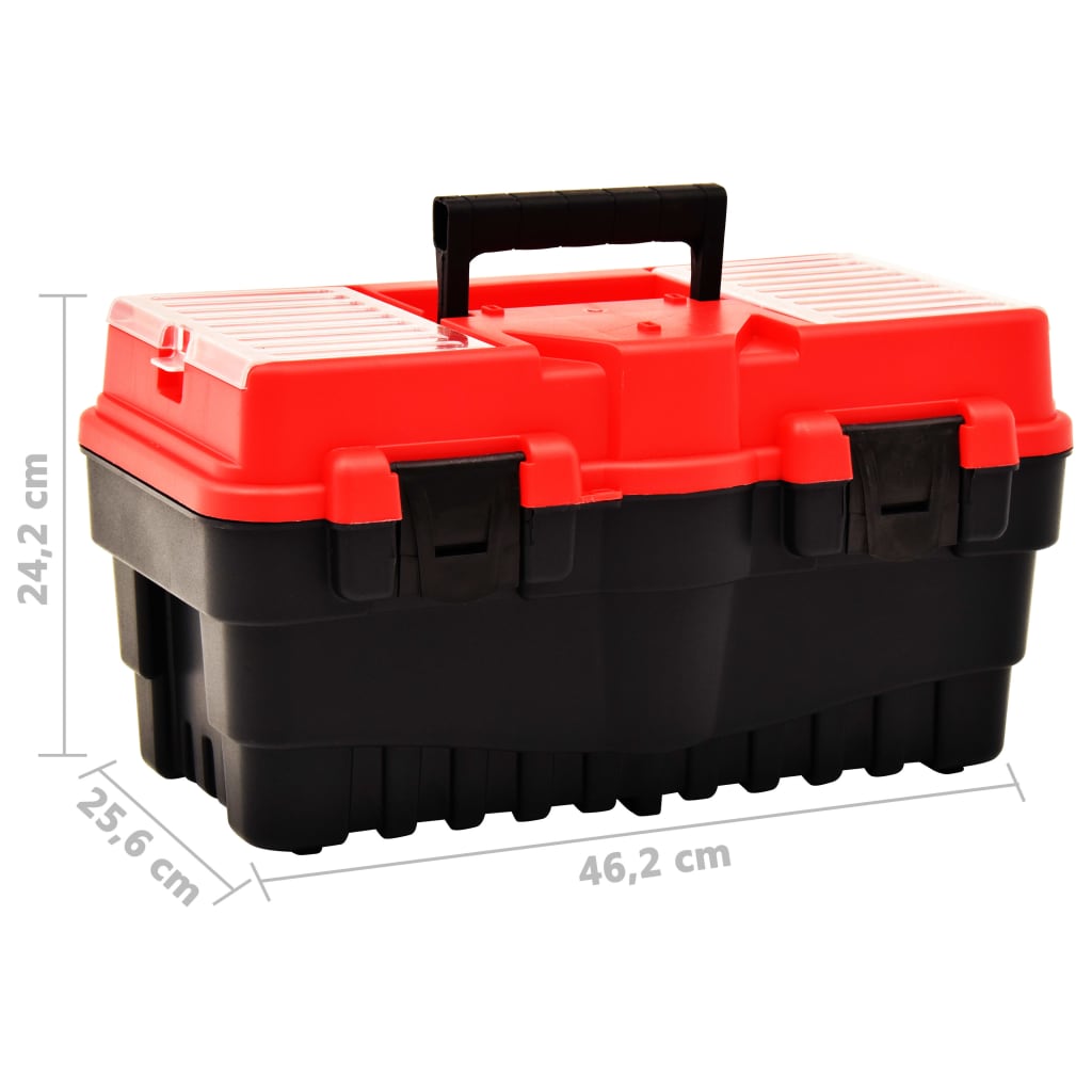 Værktøjskasse Plast 462 x 256 x 242 mm Rød