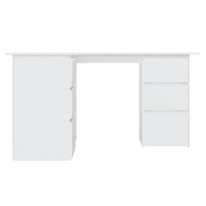 Eckschreibtisch Weiß 145x100x76 cm Holzwerkstoff