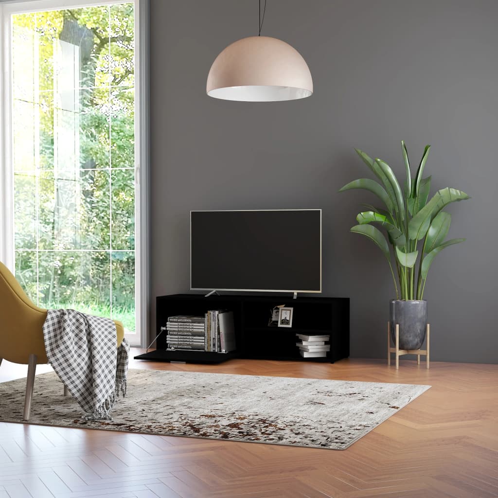 TV-skab Sort 120x34x37 cm Træ Materiale