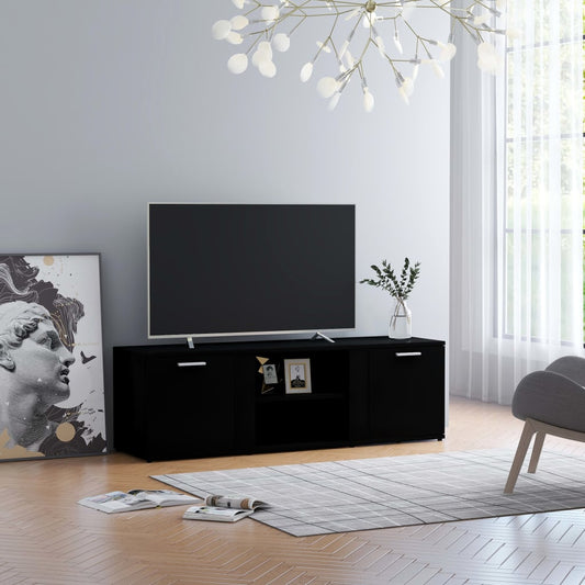 TV-skab Sort 120x34x37 cm Træ Materiale