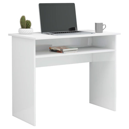 Schreibtisch Hochglanz-Weiß 90x50x74 cm Holzwerkstoff