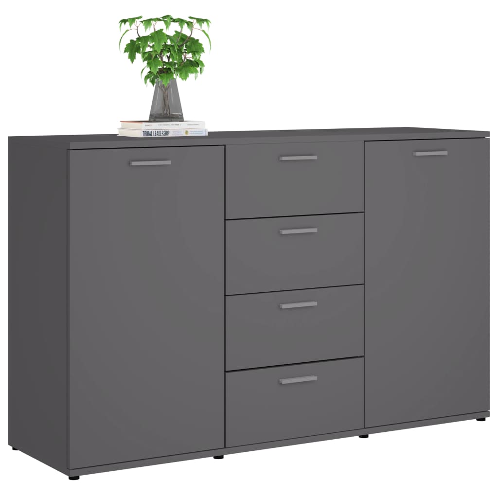 Sideboard Grau 120x35,5x75 cm Holzwerkstoff
