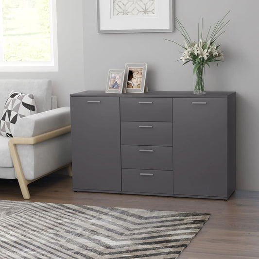Sideboard Grau 120x35,5x75 cm Holzwerkstoff