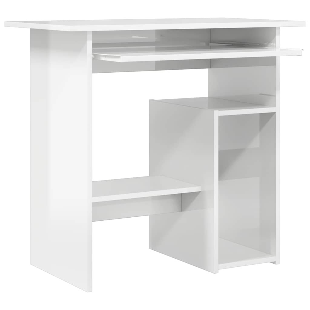 Schreibtisch Hochglanz-Weiß 80x45x74 cm Holzwerkstoff