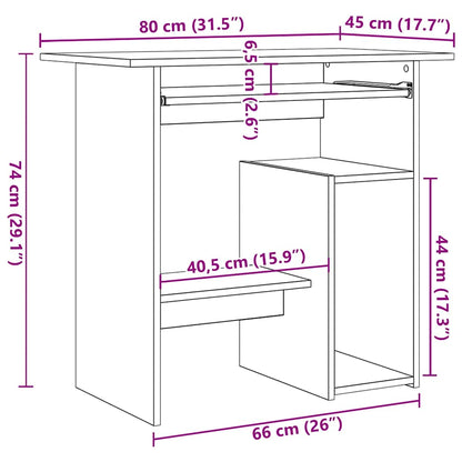 Schreibtisch Hochglanz-Weiß 80x45x74 cm Holzwerkstoff