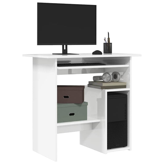 Schreibtisch Hochglanz-Weiß 80x45x74 cm Holzwerkstoff