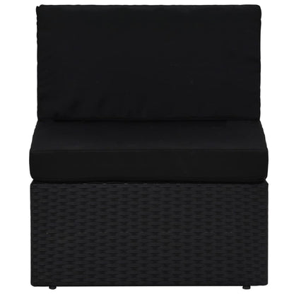 Modulares Mittelsofa Poly Rattan Schwarz