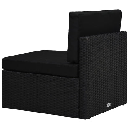 Modulares Mittelsofa Poly Rattan Schwarz