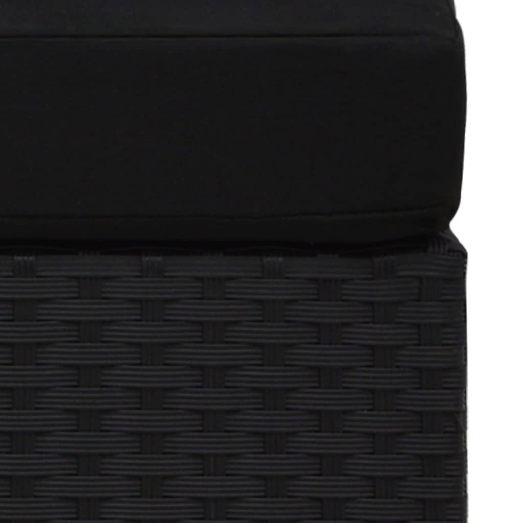 Modulares Mittelsofa Poly Rattan Schwarz