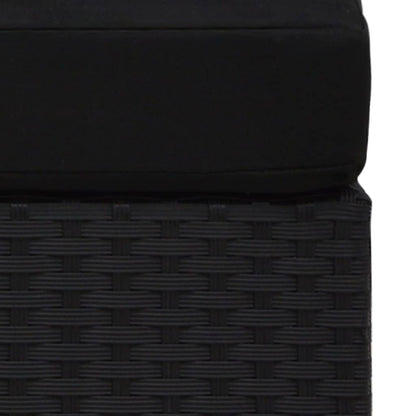 Modulares Mittelsofa Poly Rattan Schwarz