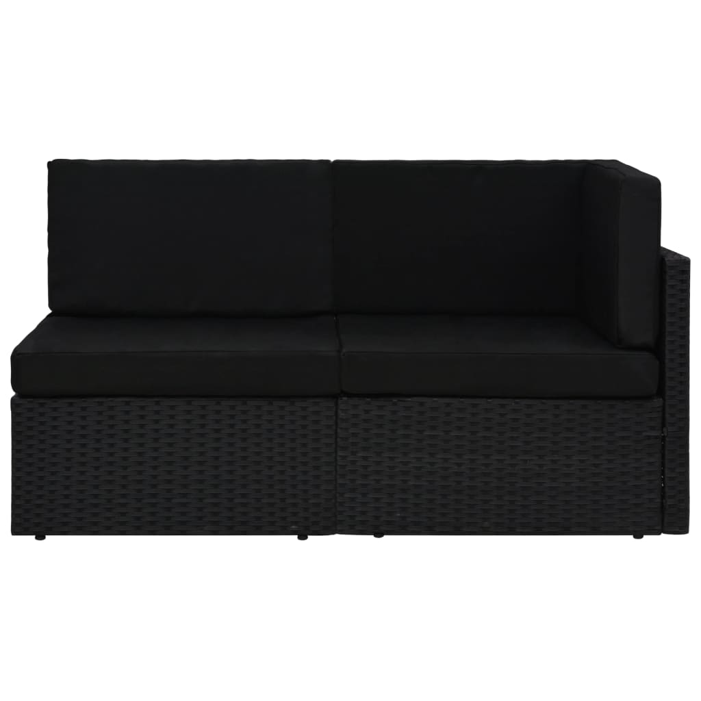 Modulares 2-Sitzer-Sofa Poly Rattan Schwarz