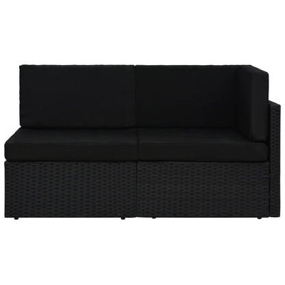 Modulares 2-Sitzer-Sofa Poly Rattan Schwarz