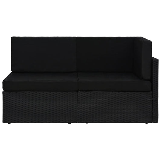 Modulares 2-Sitzer-Sofa Poly Rattan Schwarz