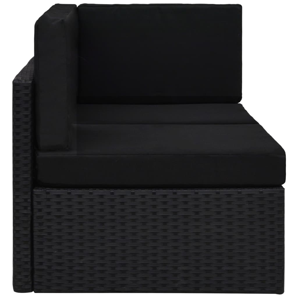 Modulares 2-Sitzer-Sofa Poly Rattan Schwarz
