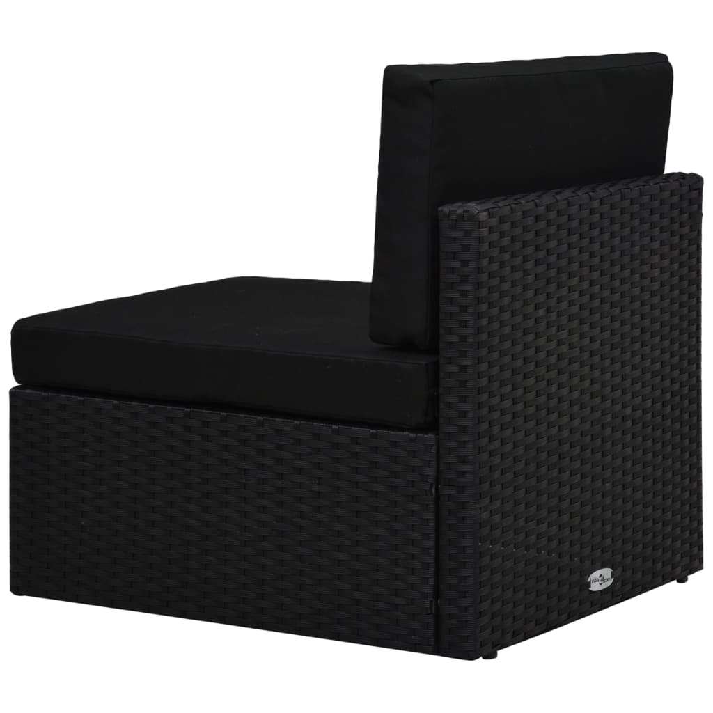 Modulares 2-Sitzer-Sofa Poly Rattan Schwarz