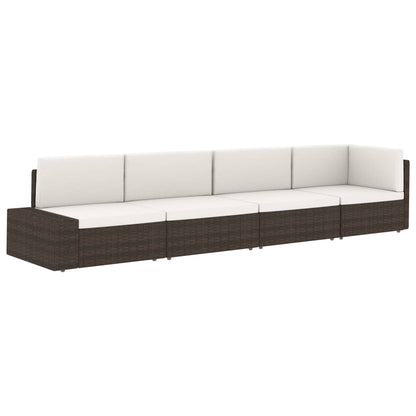 Modulares 2-Sitzer-Sofa Poly Rattan Braun