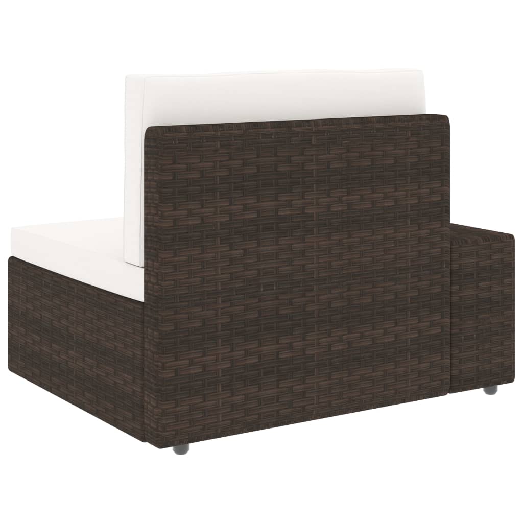 Modulares 2-Sitzer-Sofa Poly Rattan Braun