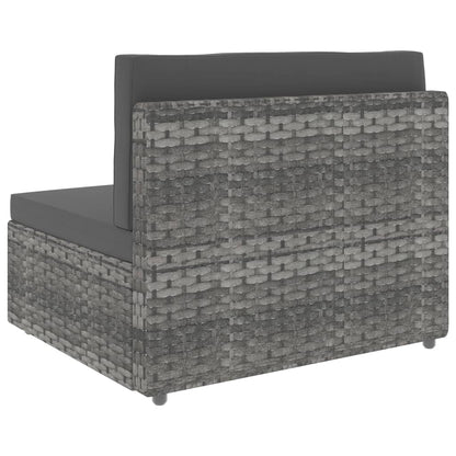 Modulares Mittelsofa Poly Rattan Grau