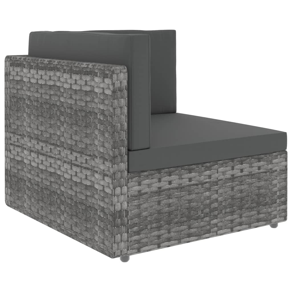 Modulares Sofa-Eckteil Poly Rattan Grau