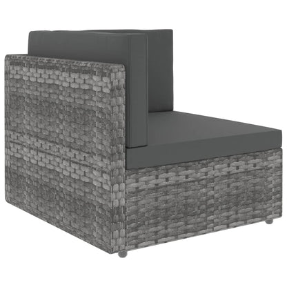 Modulares Sofa-Eckteil Poly Rattan Grau
