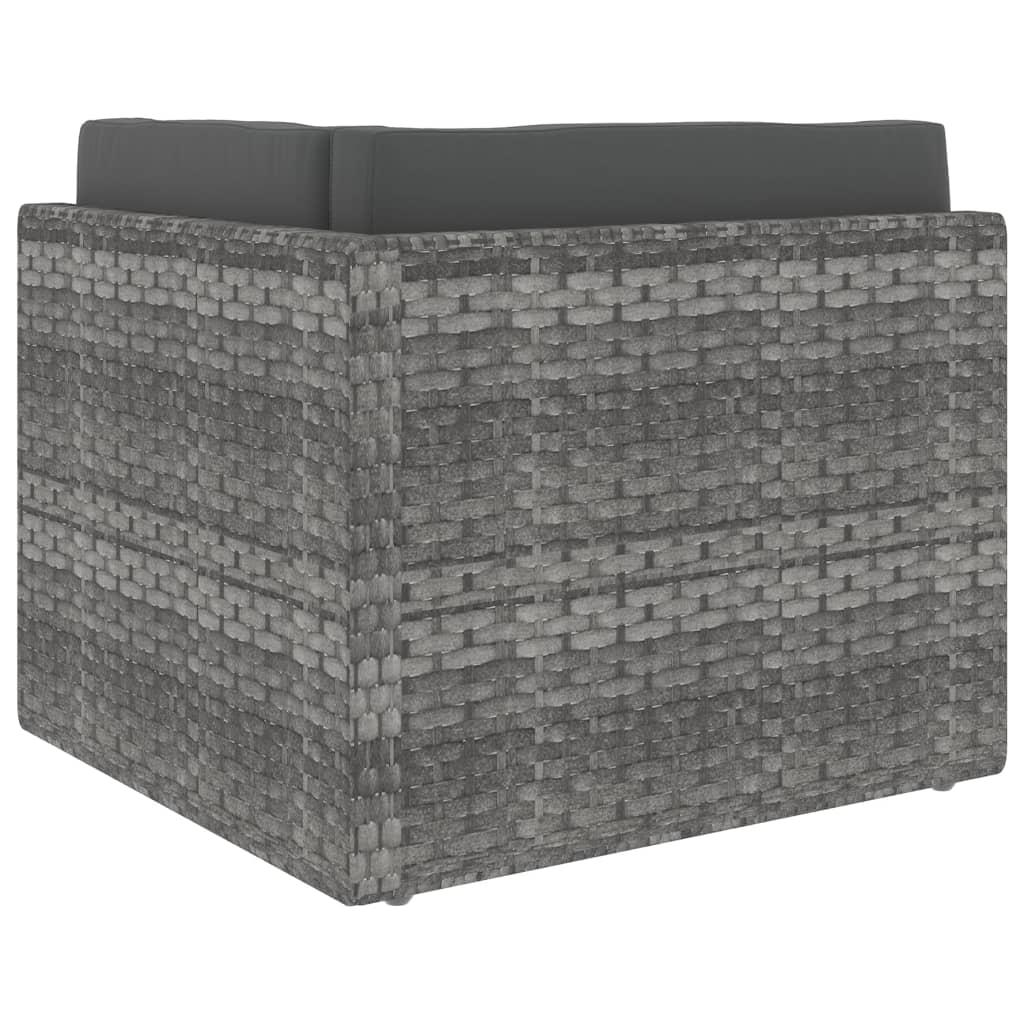 Modulares Sofa-Eckteil Poly Rattan Grau