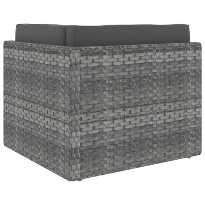 Modulares Sofa-Eckteil Poly Rattan Grau