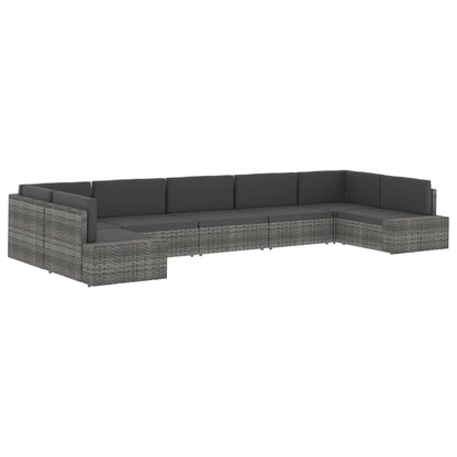 Modulares Sofa-Eckteil Poly Rattan Grau