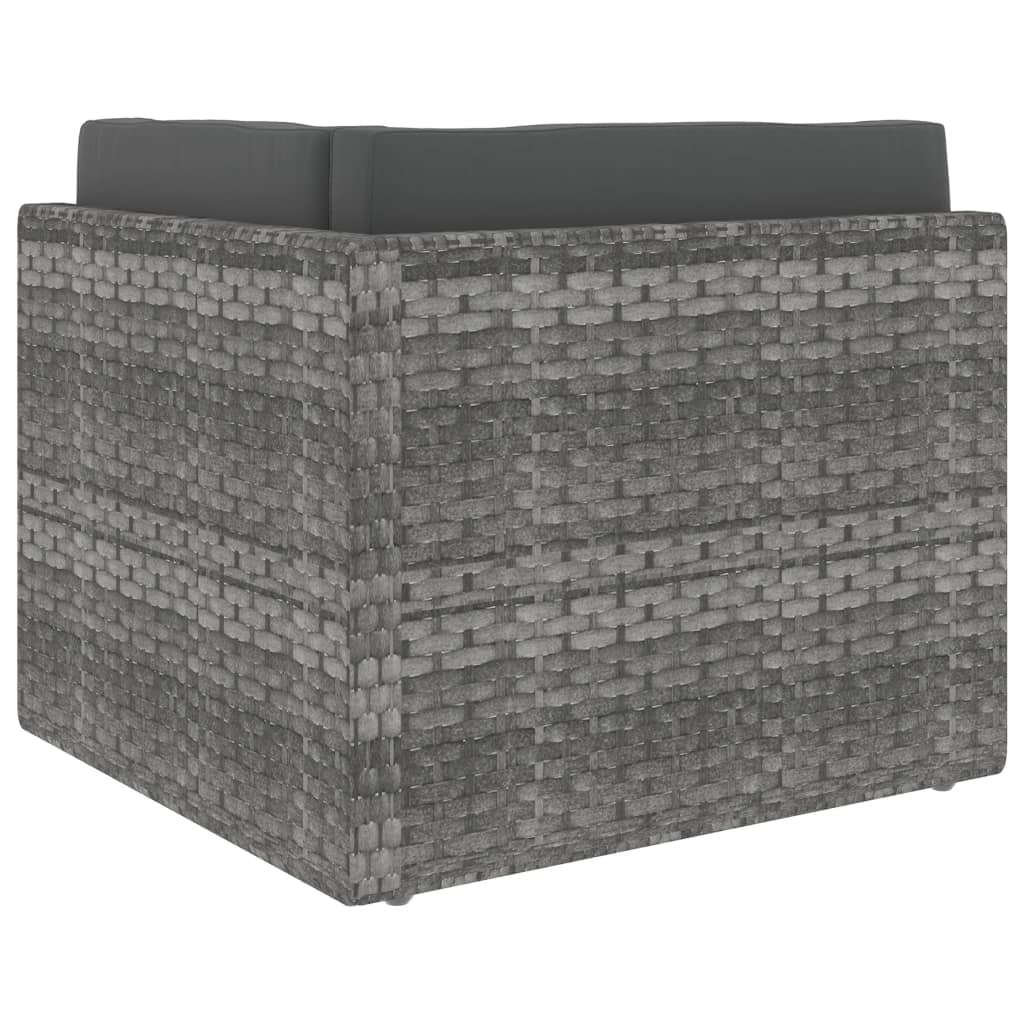 Modulares 2-Sitzer-Sofa Poly Rattan Grau