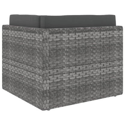 Modulares 2-Sitzer-Sofa Poly Rattan Grau