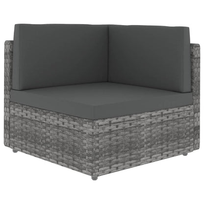 Modulares 2-Sitzer-Sofa Poly Rattan Grau