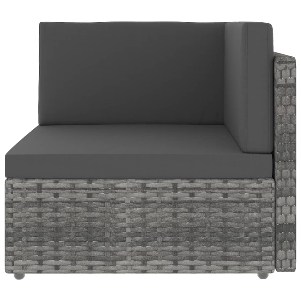 Modulares 2-Sitzer-Sofa Poly Rattan Grau